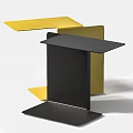 Modern Geometric Dining Table With Yellow And Black Sleek Structure Design 3d model