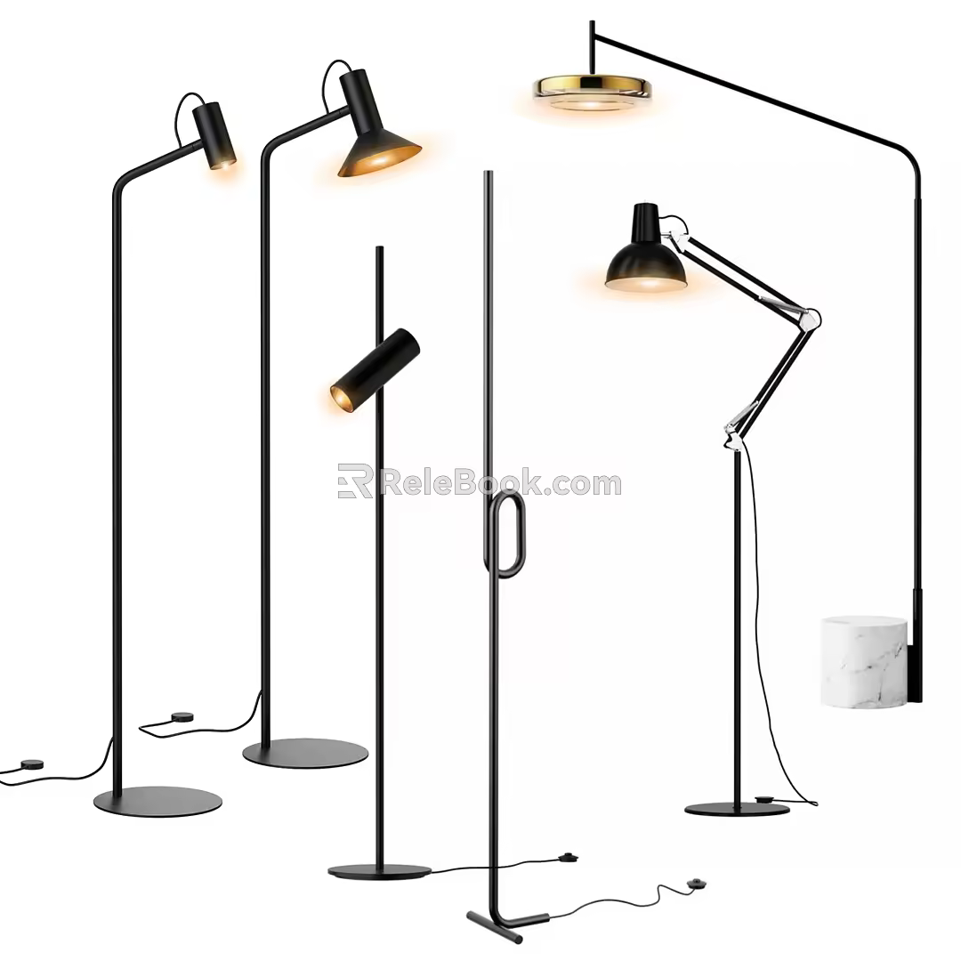 Modern floor lamp combination 3d model