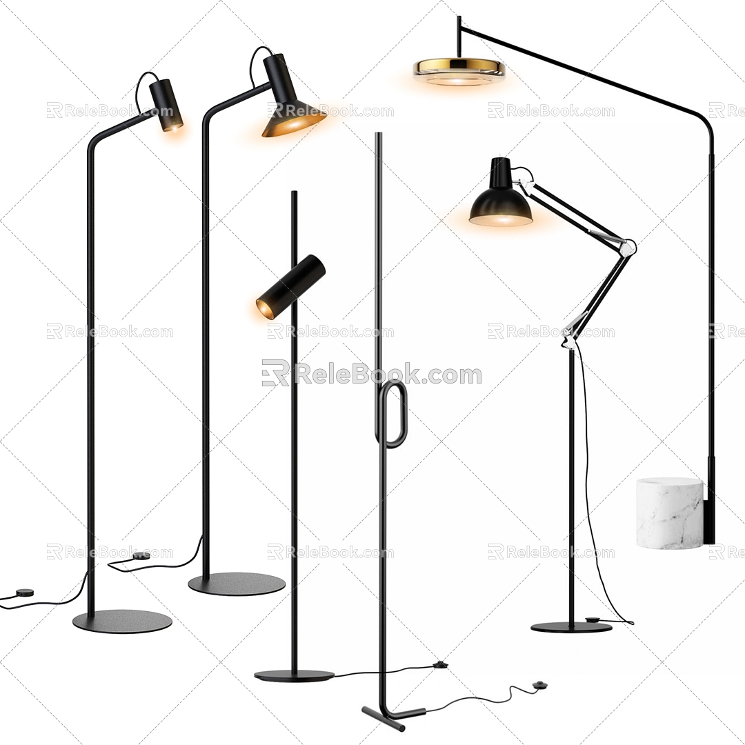 Modern floor lamp combination 3d model