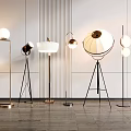 Modern Floor Lamps With Various Metal Stands And Fabric Shades For Home Interior