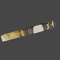 Decorative Pistol With Gold And Black Geometric Pattern On Handle And Body