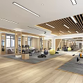 Spacious Modern Gym Interior Featuring Fitness Equipment Exercise Balls Dumbbells And Training Tires
