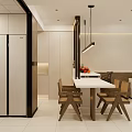 Modern Living And Dining Room Interior With White Sofa Coffee Table Bar Counter And Stools