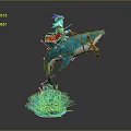 Blue Shark Leaping Out Of Water With Turquoise Splash And Energetic Marine Action
