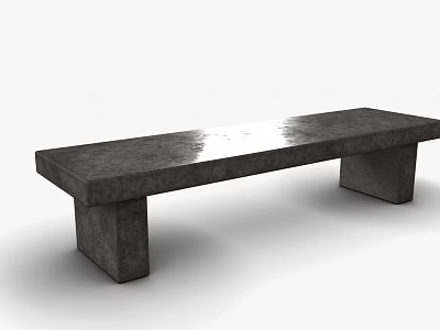 Outdoor stone bench 3d model