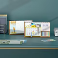 2022 Calendar On Desk With Colorful Sticky Notes And Stationery Items