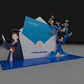 2024 University Graduation Ceremony Photo Spot With Graduate Cap Gown Envelope And Flower Branch