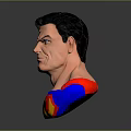 Superman Character Bust Sculpture With Red Blue Costume And Yellow S Shield