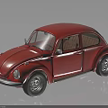 Classic Red Volkswagen Beetle Car With Vintage Design And Shiny Exterior 3d model