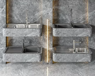 Modern dish washing basin sink 3d model