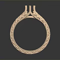 Rose Gold Ring With Intricate Patterns And Shiny Inlaid Details For Daily Use