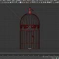 Decorative Metal Pet Cage With Intricate Patterns And Hanging Hook On Top