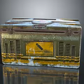 Weathered Metal Weapon Case With Brass Yellow Finish Lock And Ventilation Grilles