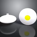 Two White Circular Spacecraft Components With Yellow Core And Textured Surface