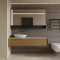 Modern Bathroom With Bathtub Vanity And Large Window