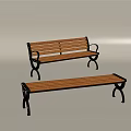 Outdoor Benches With Wooden Seats And Metal Frames Featuring Armrest And Armless Designs