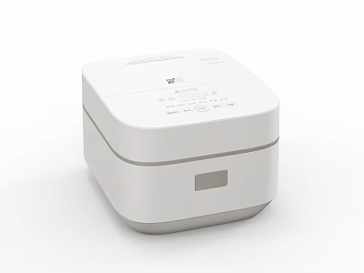 Modern White Rice Cooker With Sleek Design As Essential Kitchen Appliance 3d model