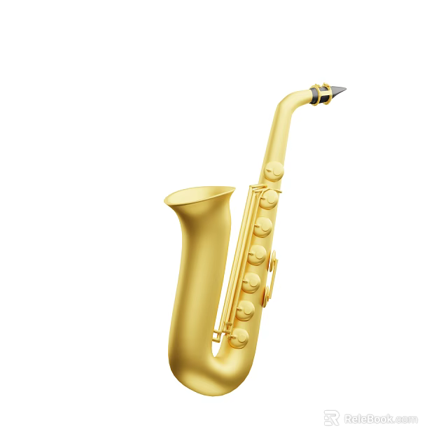 High Quality Golden Saxophone Musical Instrument For Professional Musicians And Music Lovers 3d model 