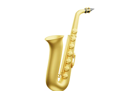 High Quality Golden Saxophone Musical Instrument For Professional Musicians And Music Lovers 3d model