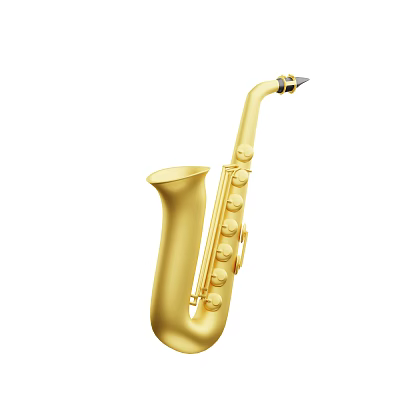 High Quality Golden Saxophone Musical Instrument For Professional Musicians And Music Lovers 3d model