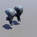 Two Silver Outboard Motors Marine Industrial Equipment For Boat Propulsion Engines