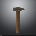 Sturdy Hammer With Metal Head And Wooden Handle On Gray Gradient Background