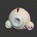 Modern White Household Appliance With Red Accent Circular Blue Center And Small Bottom Parts