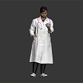 Woman In White Doctor Coat With Stethoscope Holding Globe Standing Against Gray Background