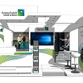 Singapore Polytechnic WorldSkills Exhibition Booth With Large Screen Display Shelves And Stool