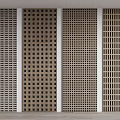 Contemporary Wooden Wall Panels With Grid Slotted And Perforated Design Patterns 3d model