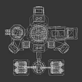 Industrial Technical Equipment With Multiple Mechanical Modules And Different Shaped Connector Components