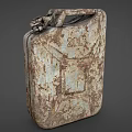 Rusty Old 20 Liter Metal Jerry Can With Weathered Surface And Vintage Design