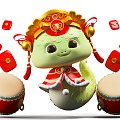 Year of the Snake Spring Festival Year of the Snake 2025 New Year Celebration New Year Shows New Year Beauty 3d model