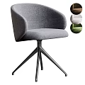 Gray Upholstered Armchair With Tripod Base And Multiple Color Options 3d model