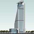 Modern style super high-rise office building 3d model