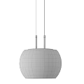 Two Modern Black Pendant Lights With Sleek Spherical Design And Beige Interior