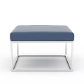 Modern Sofa Coffee Table Set With Blue Upholstery And Metal Frame Design