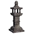 Traditional Garden Landscape Design With Ornate Stone Lantern Decorative Structure