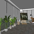 Art Studio Interior With Easels Plaster Statue And Hanging Paintings 3d model