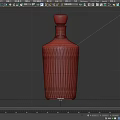 Elegant Clear Crystal Glass Bottle With Green Cap And Vertical Ribbed Design