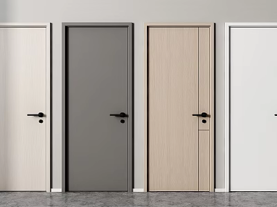 Modern Hinged Doors With Various Colors And Minimalist Design For Interior 3d model