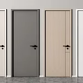 Modern Hinged Doors With Various Colors And Minimalist Design For Interior 3d model