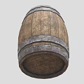 Traditional Wooden Barrel Equipment With Metal Hoops And Rustic Wooden Surface