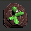 Glowing Green Crystals With Sharp Edges On Textured Pink Rock Base