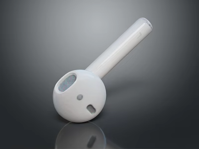 White Wireless Computer Headphone With Ergonomic Design For Laptop Audio Use 3d model