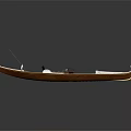 Elegant Gondola Boat With Golden Decorations Red Seats Black Parts And Long Oar