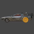 Retro Futuristic Functional Car With Metallic Body Gull Wing Doors And Streamlined Design
