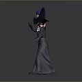 3D Character Models Featuring Blue Haired Woman With Arms Outstretched And Wizard In Dark Robe