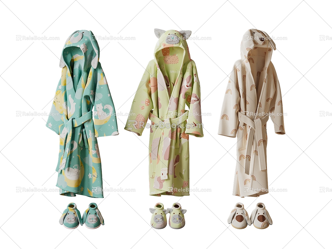 Pajamas Mao Mao Shoes Children's Pajamas Cartoon Home Lazy Mao Shoes 3d model