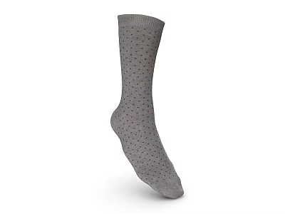 Gray Socks With Colorful Small Dots Pattern For Casual Everyday Wear 3d model
